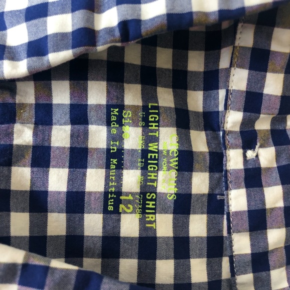 Crewcuts gingham short sleeved boys shirt- Navy - Picture 4 of 4